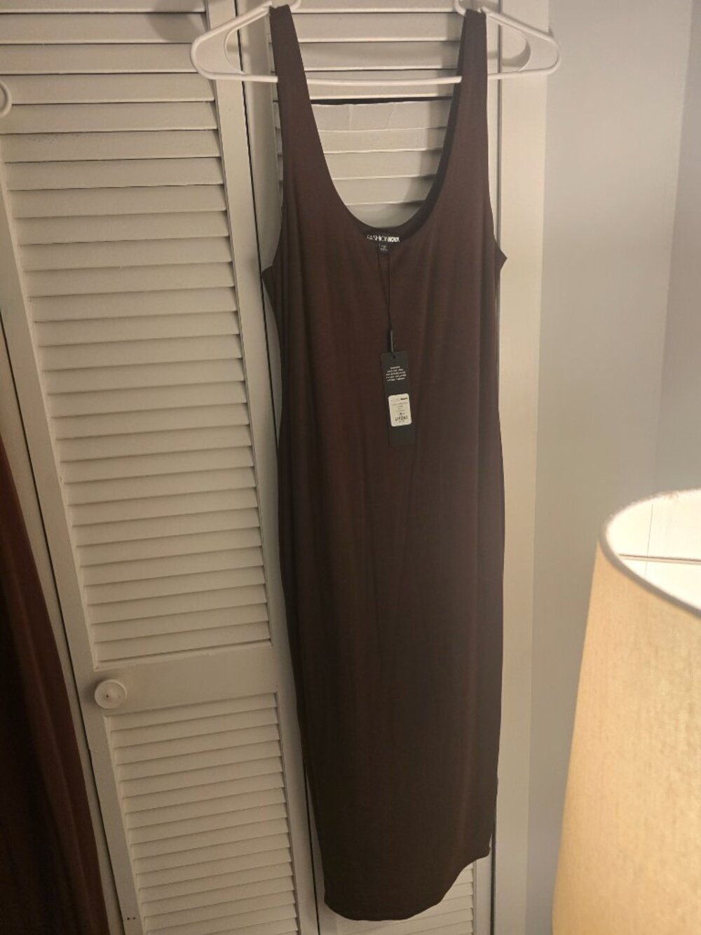 NWT Fashion Nova Brown Your Needs Met Midi Dress - Picture 6 of 7